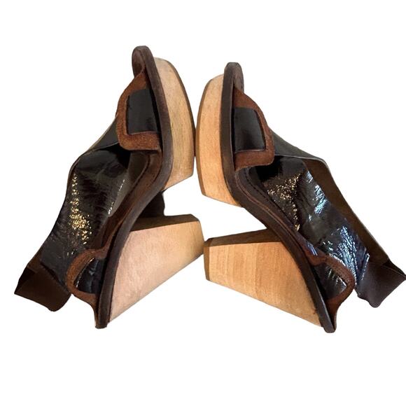 Marni Platform Heels Size 37 EU 7 US Brown‎ Patent Leather Slingback Authentic - Picture 5 of 16